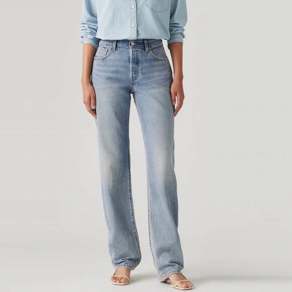 Levi's 501 90's Straight Leg Jeans Blue Medium Wash 32 - Picture 1 of 9